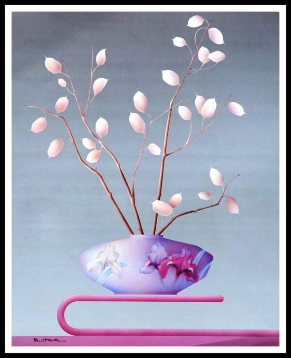 AK U6211 Decorated Vase with Irises